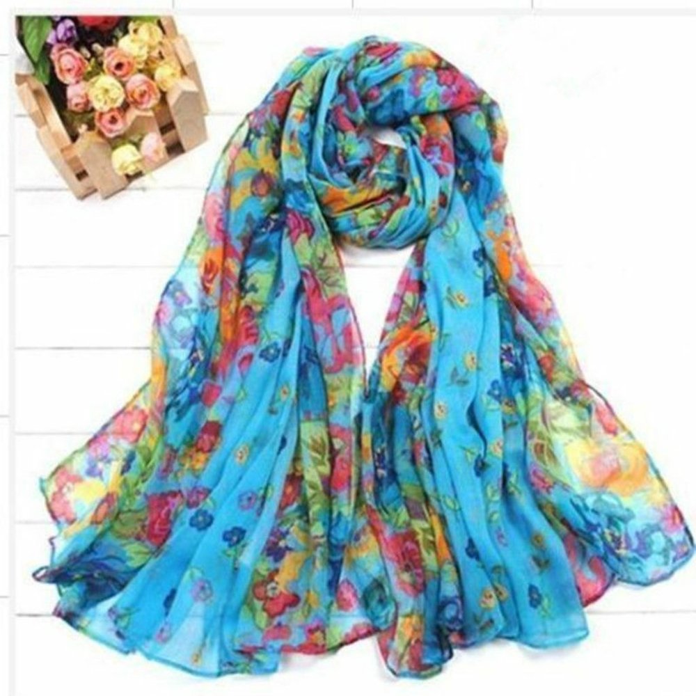 Soft Summer Chiffon Cotton Beach Wrap, Shawl